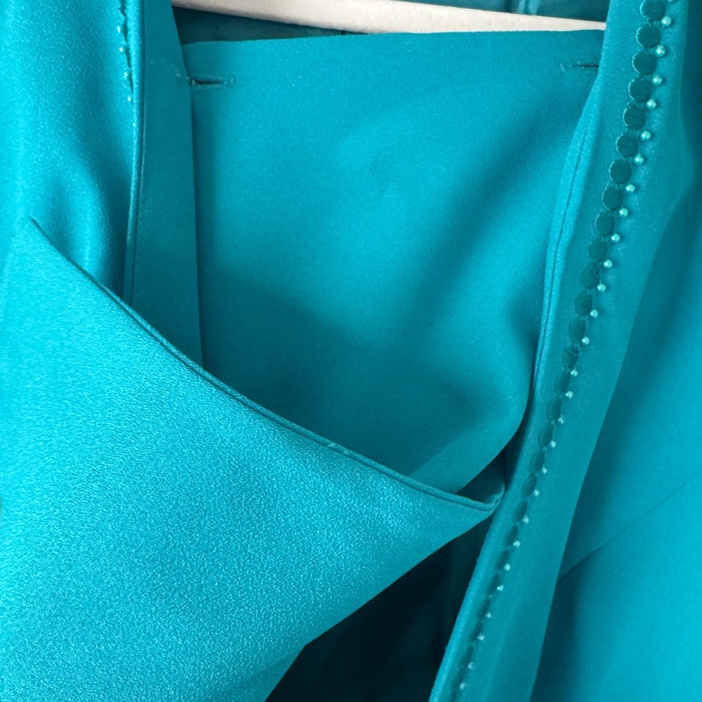 Teal Embellished Skirt Suit Set - Picture 9 of 13